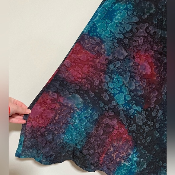 Vintage Aliki Yamani Creations Silk Water Print Long Skirt Small Art to Wear - Picture 3 of 6